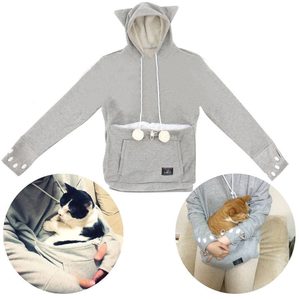 Cat Hoodie With Cuddle Pouch