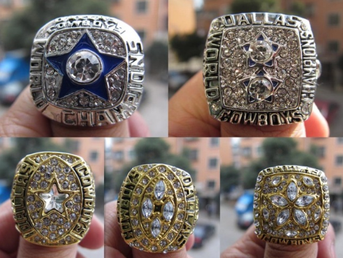 Dallas Cowboys Super Bowl championship rings  (1971,1977, 1992,1993,1995)