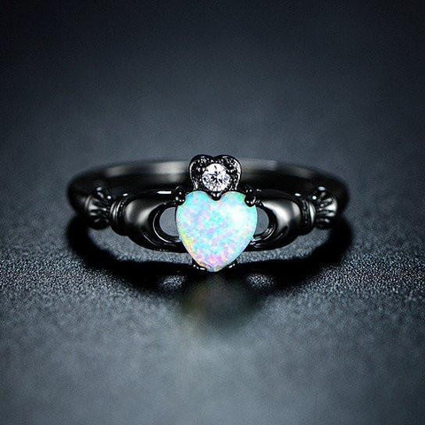 Opal Fire Heart Ring
