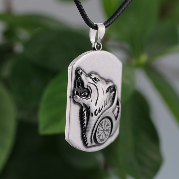 Legendary Odin's Horn Wolf Head Amulet Necklace