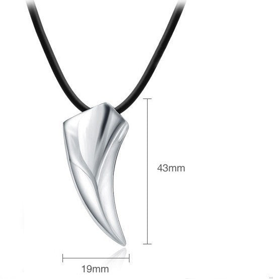Steel Wolf Tooth Necklace