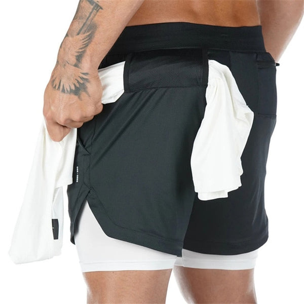 Quick Dry Gym Shorts ( 2 In 1 Double-deck)