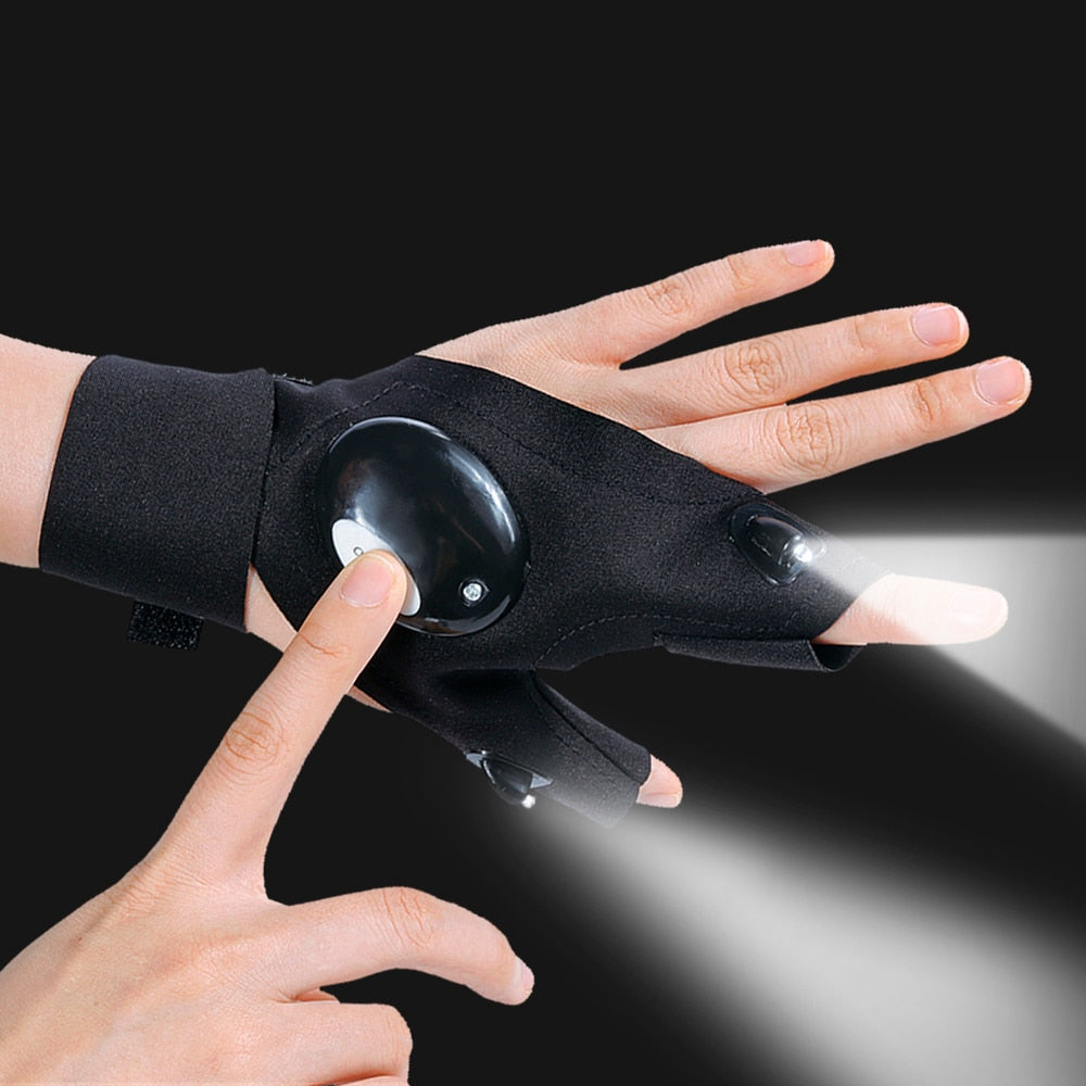 Led Flashlight Gloves, Led Gloves With Waterproof Light, Button Battery  Light Gloves, Fishing Acc