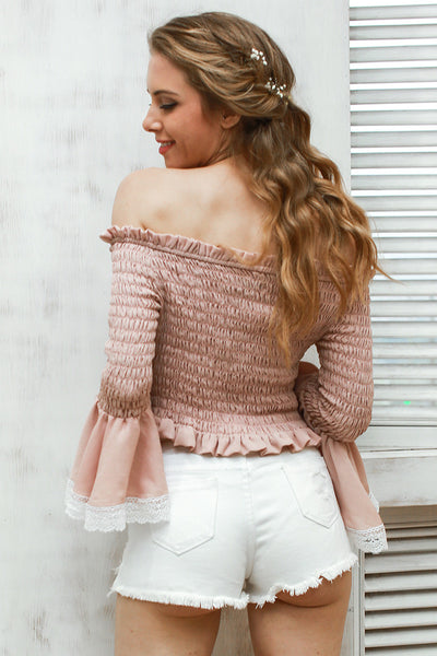 Sexy Off shoulder chiffon blouse - flare sleeve