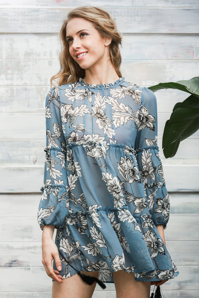 Boho floral Print Tassel  Dress (Free shipping)