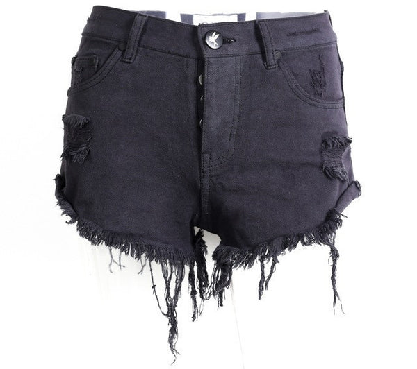 50's Vintage ripped denim shorts