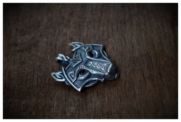 Wolf head Vikings Pendant Necklace (Free Shipping)
