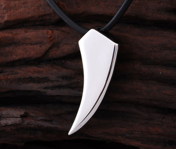 Steel Wolf Tooth Necklace