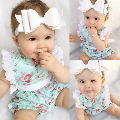 Baby Girl Lace Floral Romper Jumpsuit (FreeShipping)
