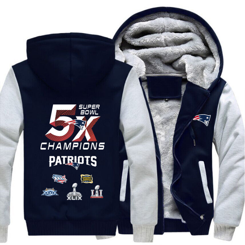 NEW ENGLAND PATRIOTS Super Bowl XLIX Cotton Championship Jacket Sz XL