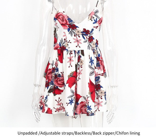 Summer beach boho floral dress