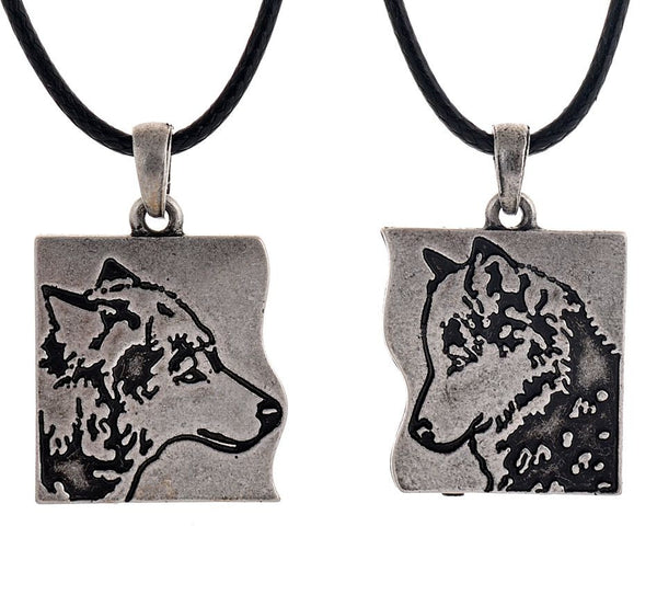 Couple Wolf necklace