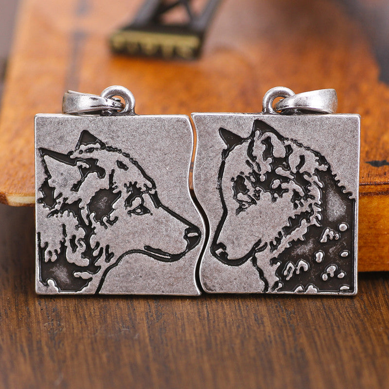 Couple Wolf necklace