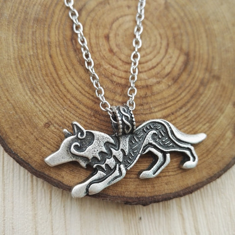Wolf silver plated Necklace