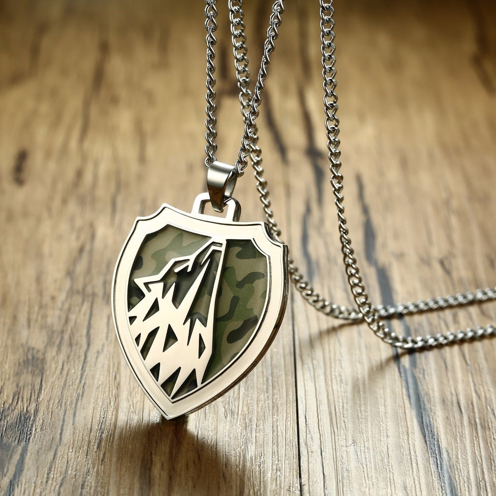 Military Style Wolf Necklace (Free Shipping)