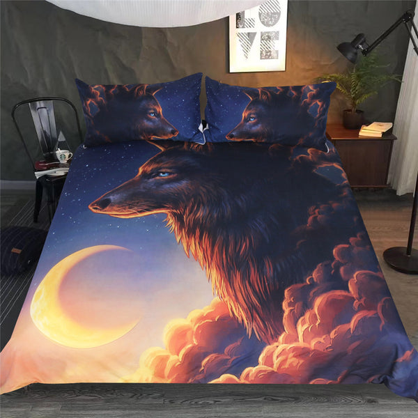 The New Wolf Moon Duvet Cover With Pillowcases (Free Shipping)