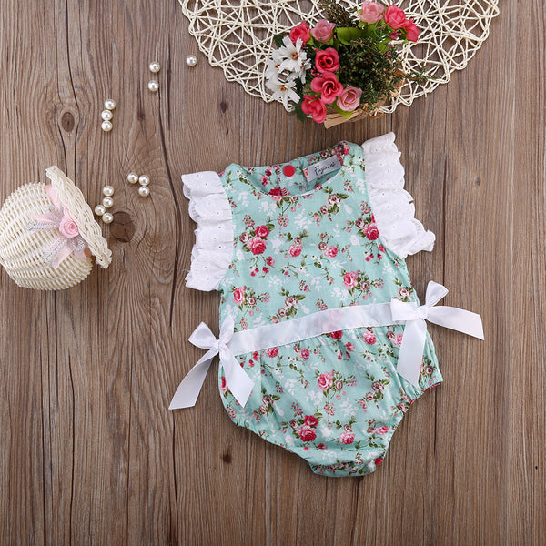 Baby Girl Lace Floral Romper Jumpsuit (FreeShipping)
