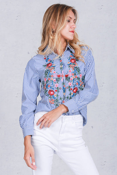 Embroidery female blouse shirt
