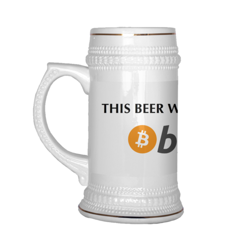 Bitcoin Beer Stein (This Beer was bought with bitcoin) (Free Shipping)